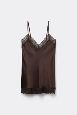 Top en soie et dentelle