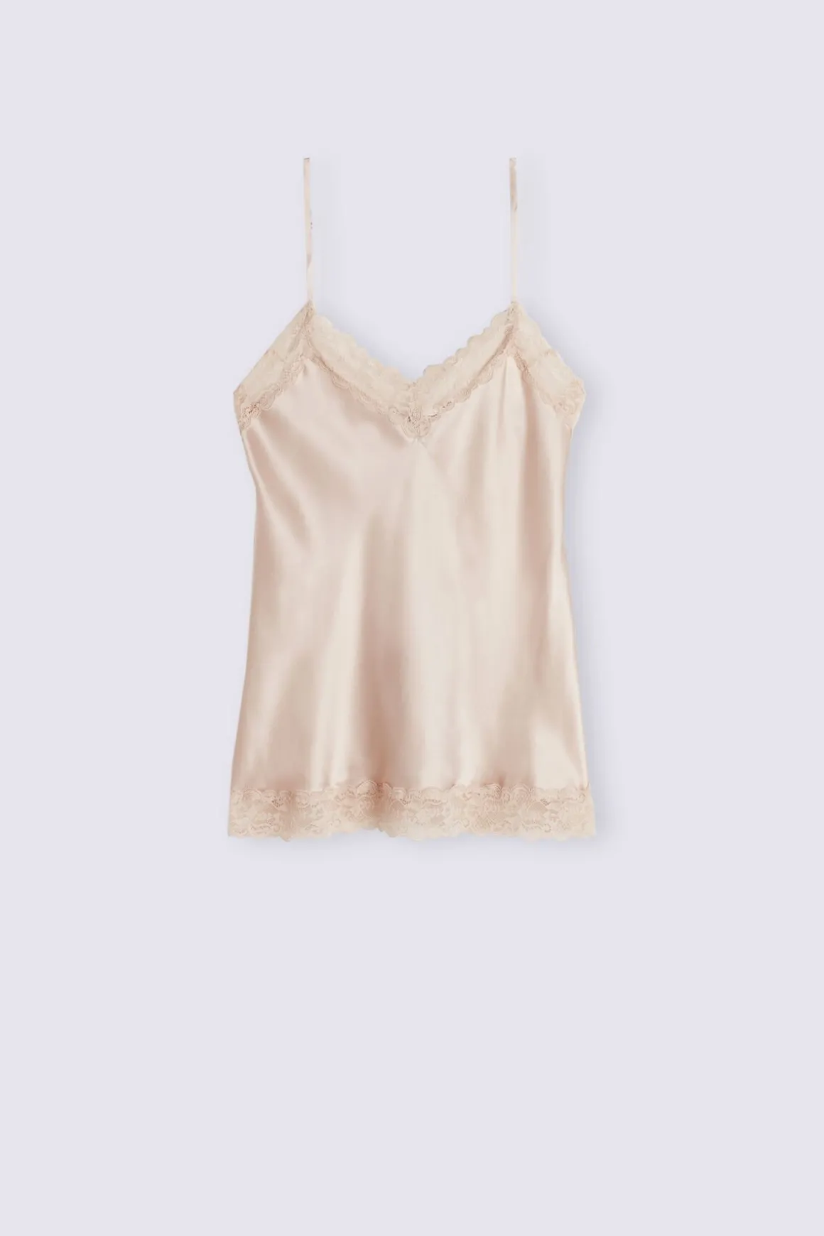 Top en soie et dentelle