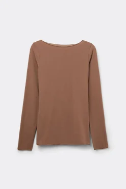 T-shirt à col bateau en coton THE SENSUAL COTTON