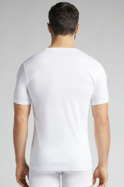 T-shirt à col en V en coton Premium mercerisÉ