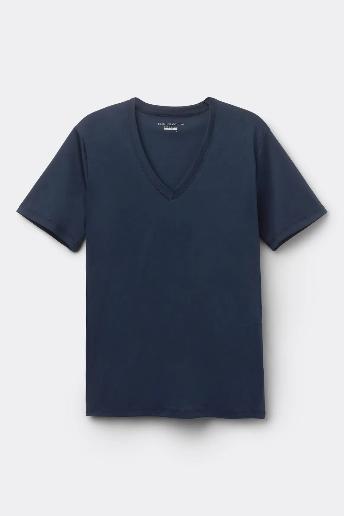 T-shirt à col en V en coton Premium mercerisÉ