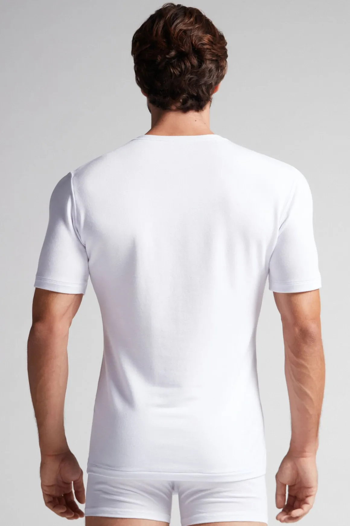 T-Shirt à Manches Courtes en Modal Cachemire
