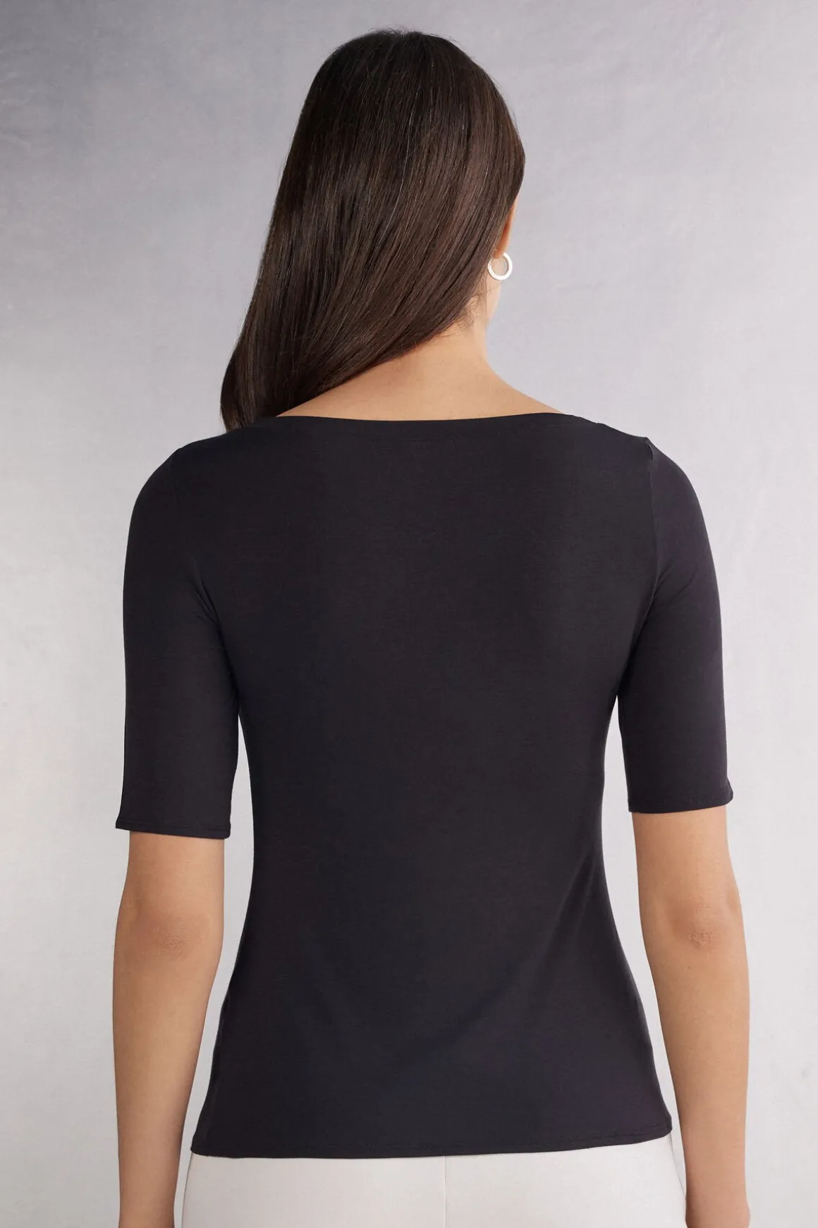 T-shirt col bateau en Fresh Bamboo