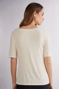 T-shirt col bateau en Fresh Bamboo