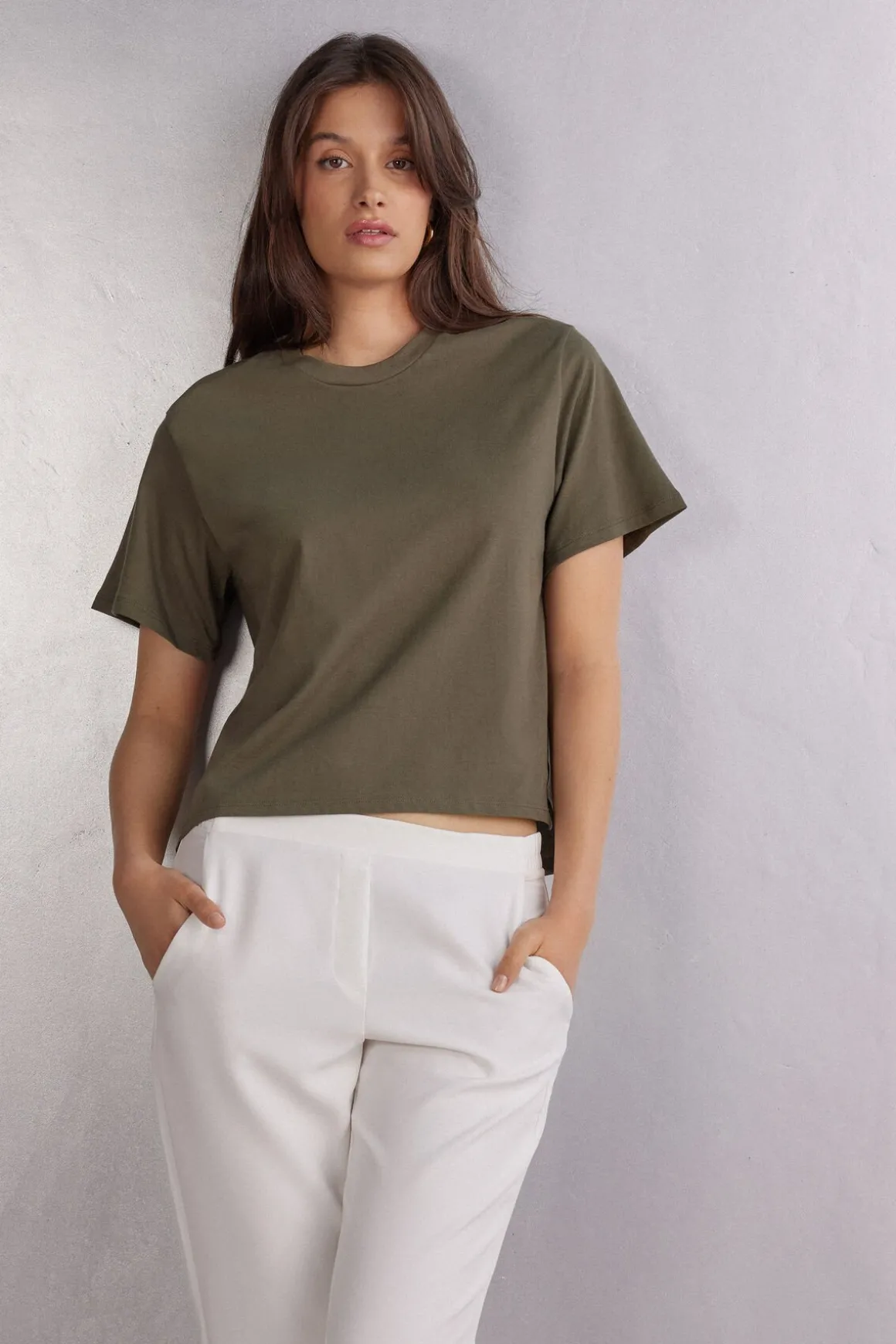 T-shirt manches courtes boxy en coton