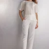 T-shirt manches courtes en soie et modal