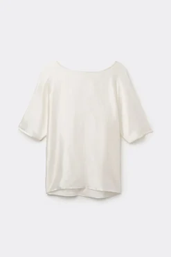 T-shirt manches courtes en soie et modal