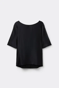 T-shirt manches courtes en soie et modal