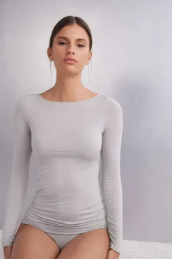 T-shirt manches longues avec cachemire ultralÉger
