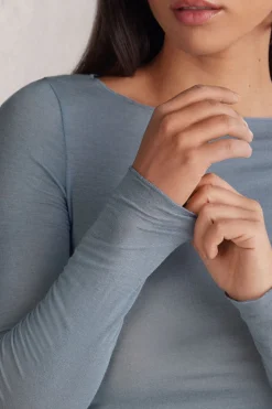 T-shirt manches longues avec cachemire ultralÉger