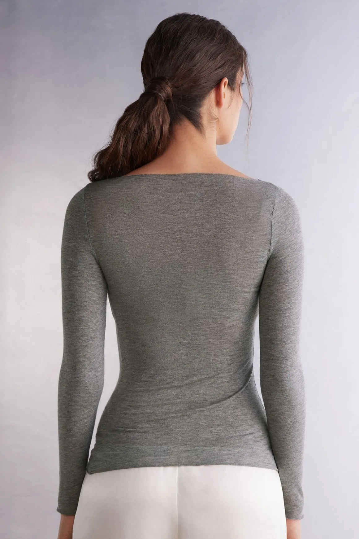 T-shirt manches longues avec cachemire ultralÉger