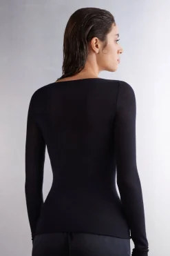 T-shirt manches longues avec cachemire ultralÉger
