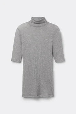 T-shirt manches longues cachemire lÉger côtelÉ