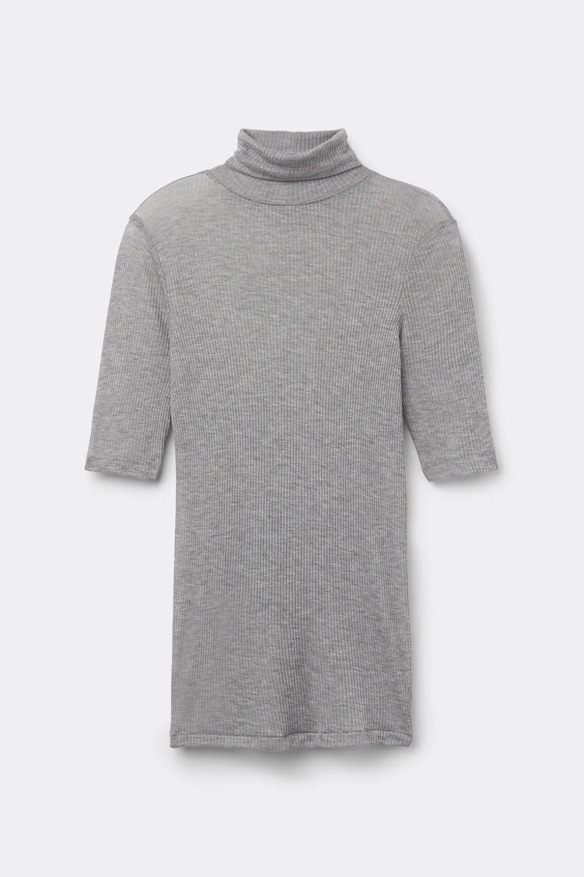 T-shirt manches longues cachemire lÉger côtelÉ