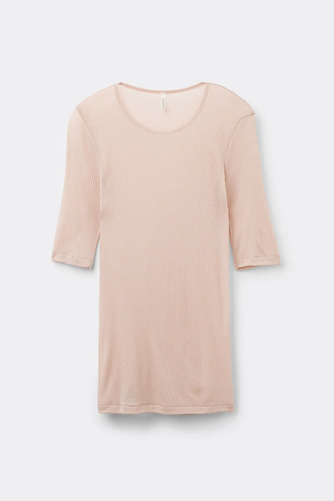 T-shirt manches longues cachemire lÉger côtelÉ