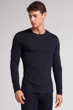 T-Shirt Manches Longues en Laine MÉrino Col Rond