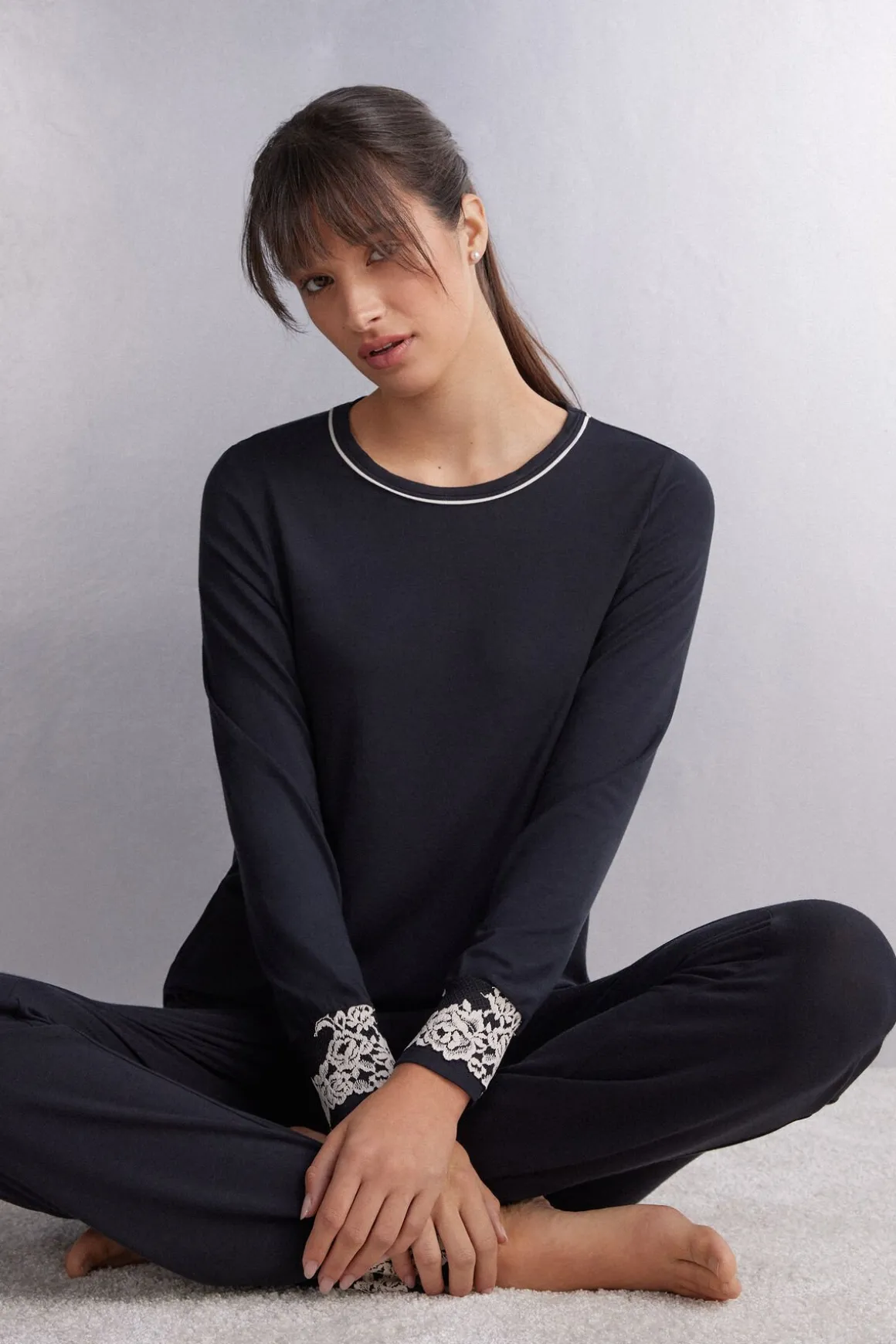 T-shirt manches longues en modal PRETTY FLOWERS