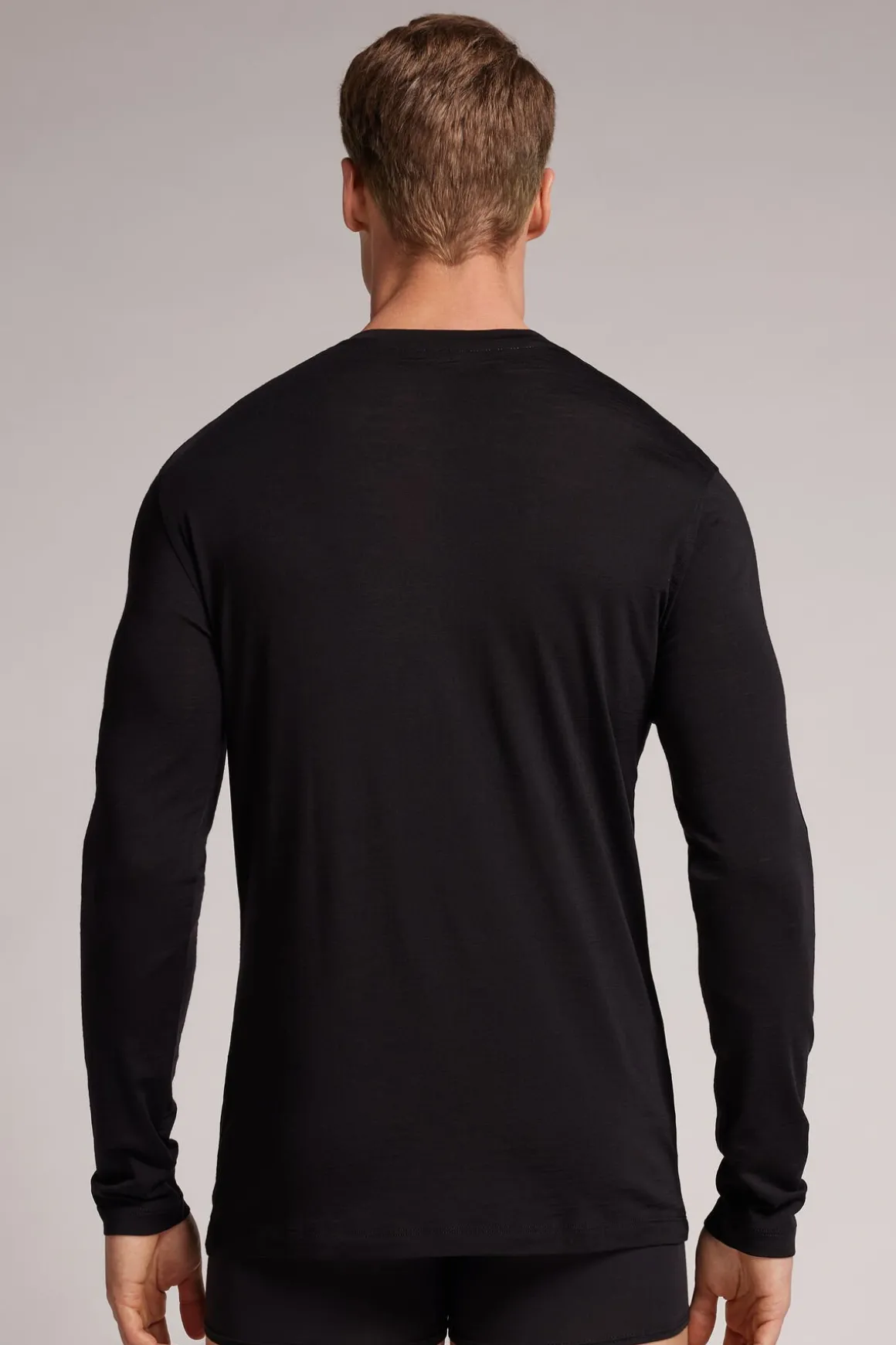 T-Shirt Manches Longues en Laine MÉrino Col Rond