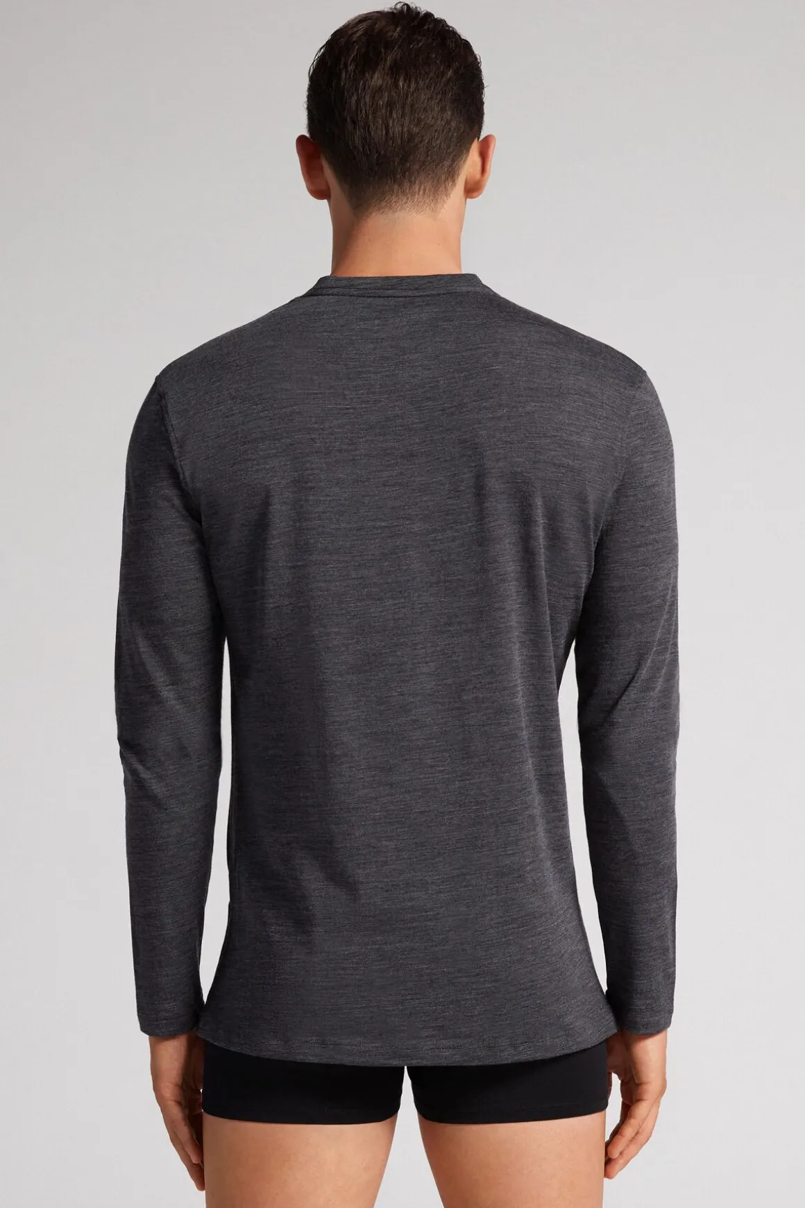 T-Shirt Manches Longues en Laine MÉrino Col Rond