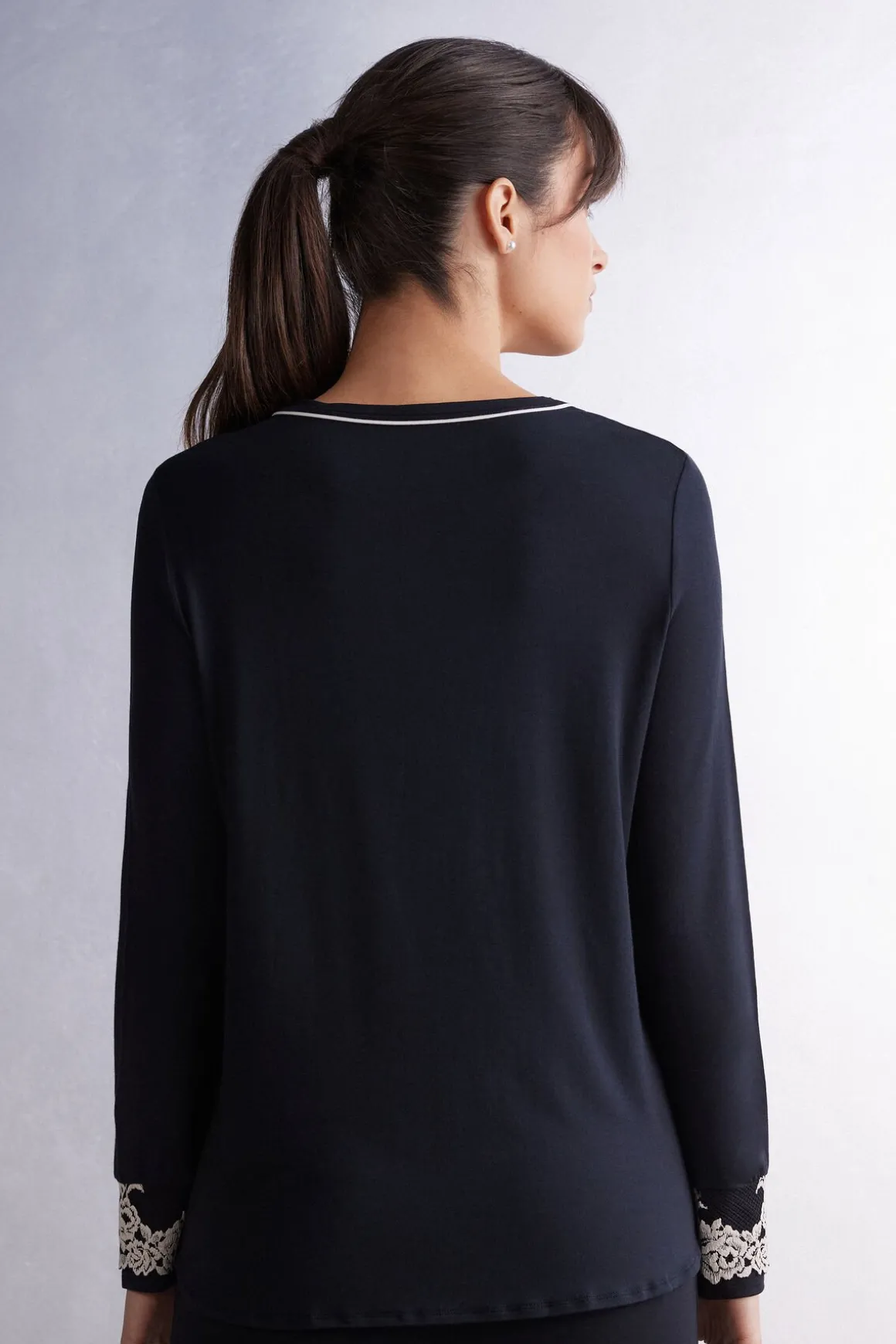 T-shirt manches longues en modal PRETTY FLOWERS
