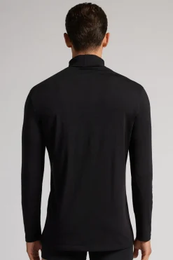 T-Shirt Manches Longues Laine MÉrino Col Mont.