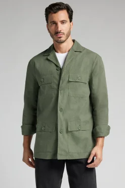 Veste saharienne en lin et coton